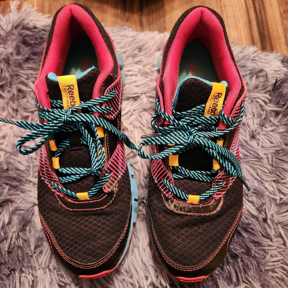 Reebok Smoothflex Women's Black, Pink and Teal Sneakers